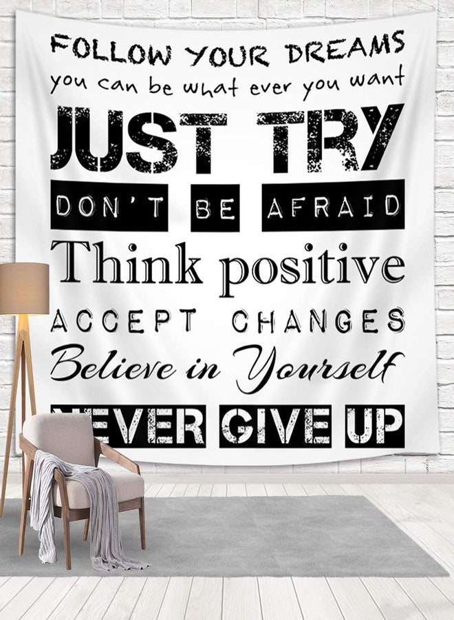 NYMB Inspirational Motivational Quotes Tapestry Wall Hanging, Follow Your Dreams Just Try Never Give Up Accept Changes for Family Wall Tapestry Art for College Dorm Decor Living Room Bedroom, (60X40in) - Image 1